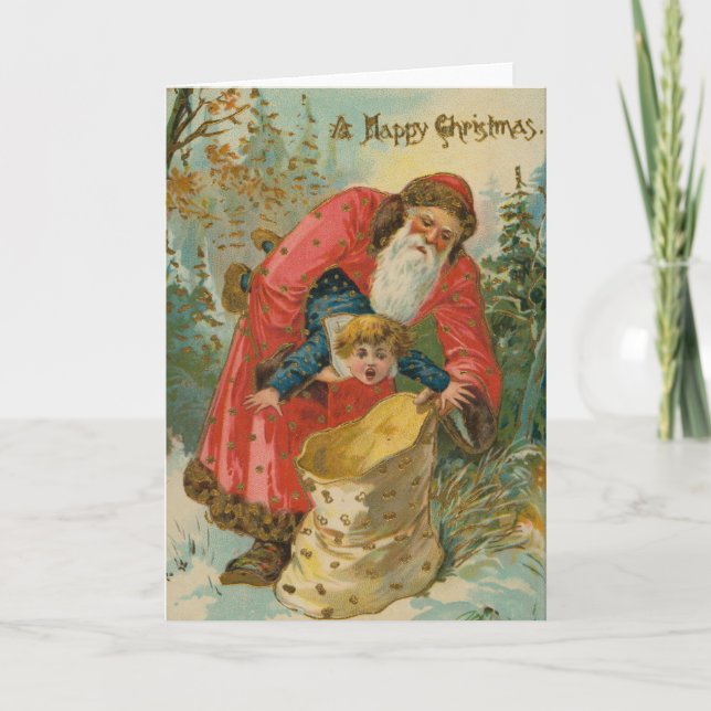 Vintage julkort, Tomte, Stygg pojke Kort (Framsida)