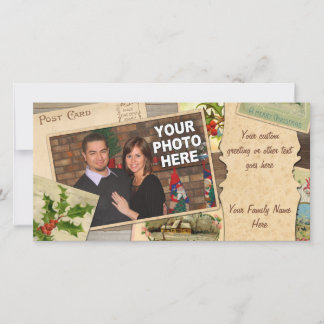 Vintage-julkortskamrat med Anpassningsbar Photo Ju Julkort