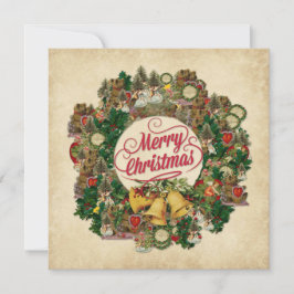 Vintage julkrans (God Jul) Kort