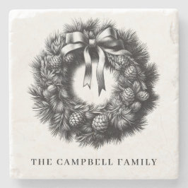 Vintage-julkransfamiljen Namn Stenunderlägg