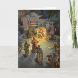 Vintage-julkreativitet med besökande magi helgkort