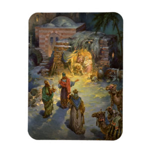 Vintage-julkreativitet med besökande magi magnet