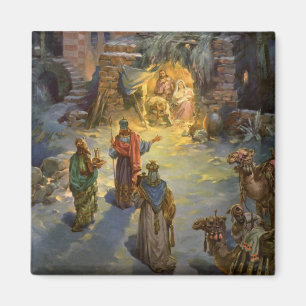 Vintage-julkreativitet med besökande magi magnet