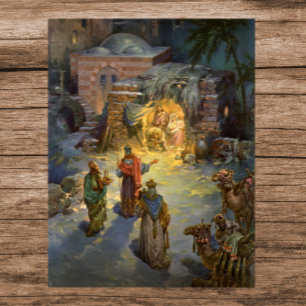 Vintage-julkreativitet med besökande magi poster