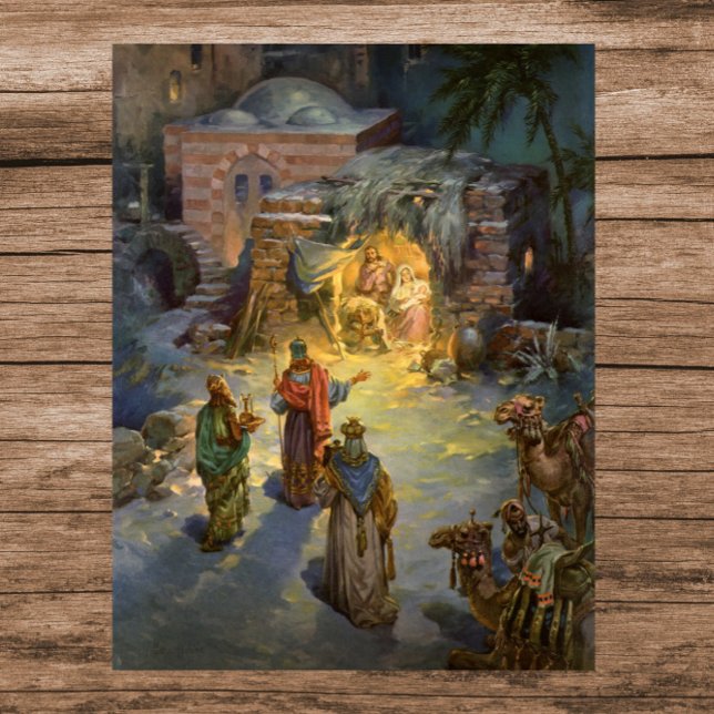 Vintage-julkreativitet med besökande magi poster (Skapare uppladdad)