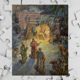 Vintage-julkreativitet med besökande magi pussel