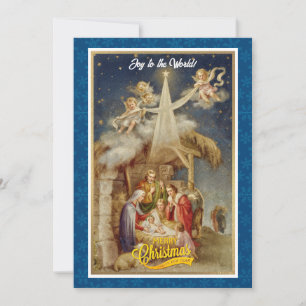 Vintage Julkrubba II Klassisk Religiös Julkort