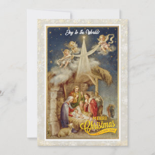 Vintage Julkrubba II Klassisk Religiös Julkort