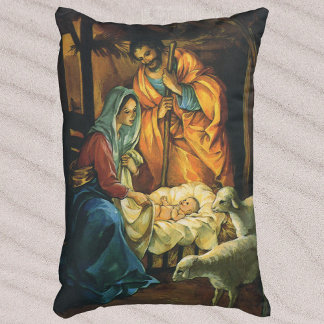 Vintage julkrubba, Jesusbarnet i krubban Prydnadskudde