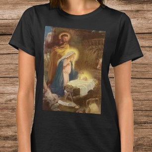 Vintage julkrubba, Maria Josef Jesusbarnet Tee Shirt