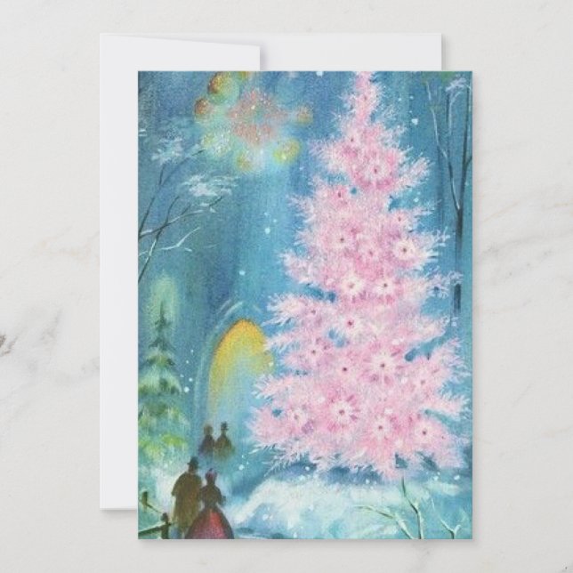 Vintage julkyrka julkort (Framsida)