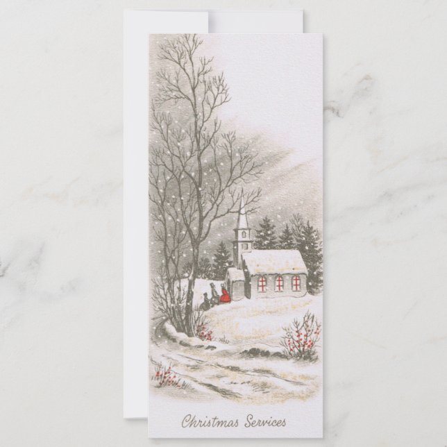 Vintage julkyrkan julkort (Framsida)