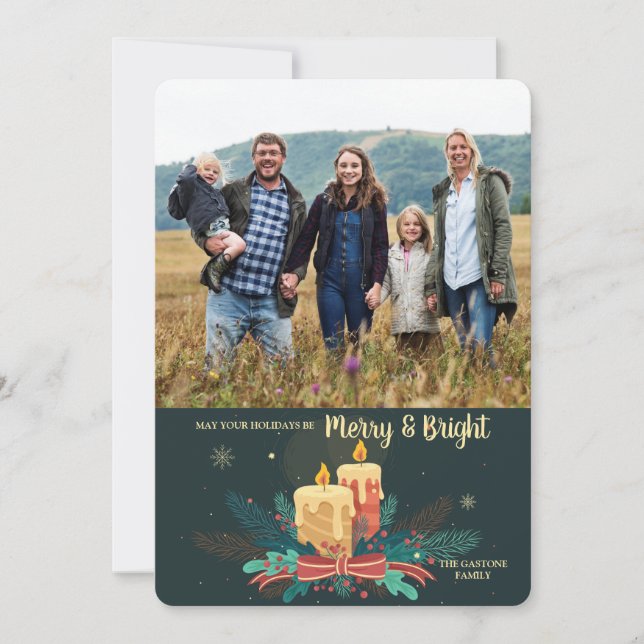 Vintage julljus - Helgdag Inbjudningar (Framsida)