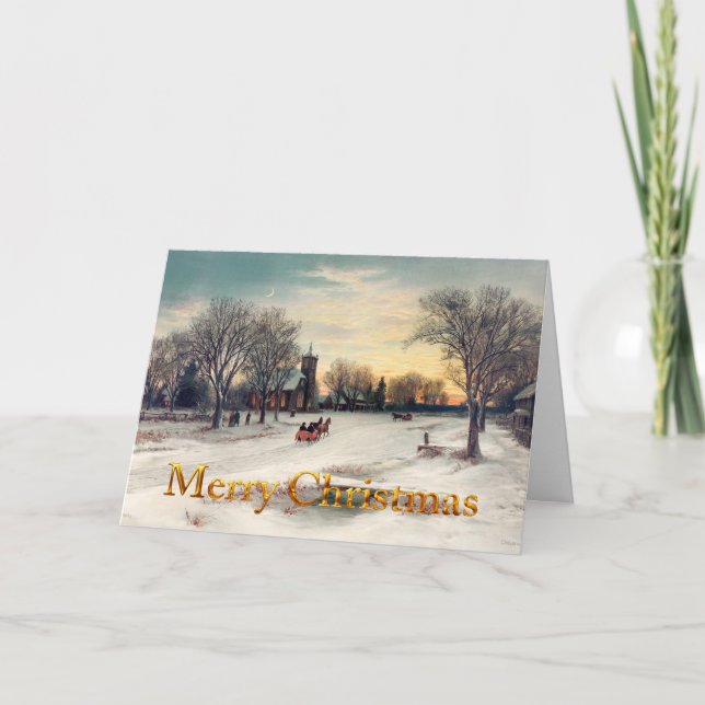 Vintage julmerry jul helgkort (Framsida)