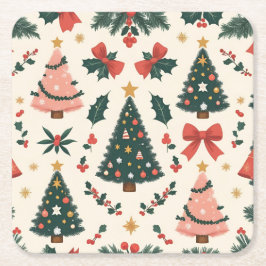 Vintage julmistel & slingor semester underlägg papper kvadrat