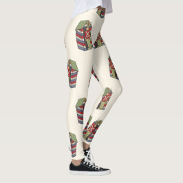 Vintage julmönster, nötknäppare leksaks soldat leggings