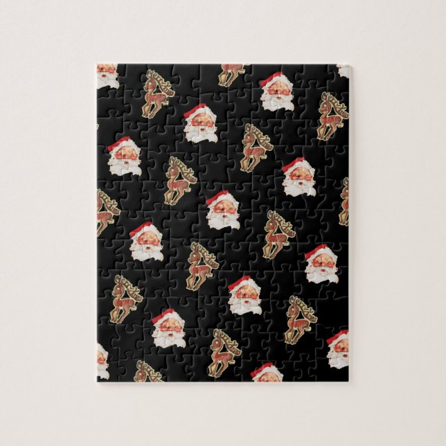 Vintage julmönster, Tomte Pussel (Vertikal)