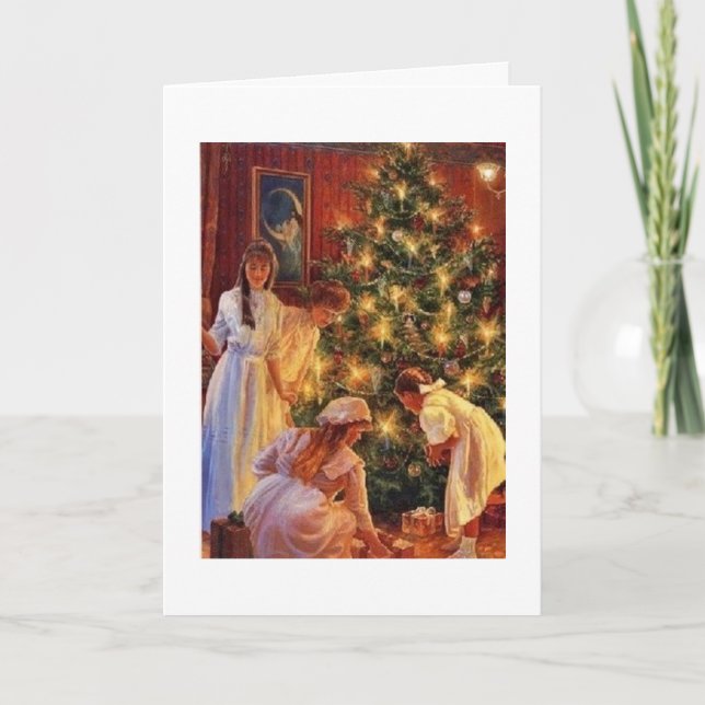 Vintage - Julmorgon. Kort (Framsida)