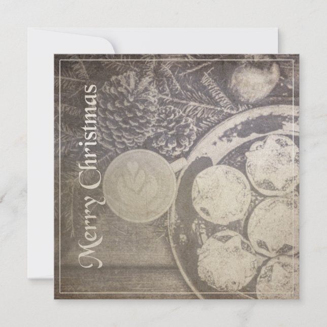 Vintage julmotiv med kakor och kaffe (Framsida)