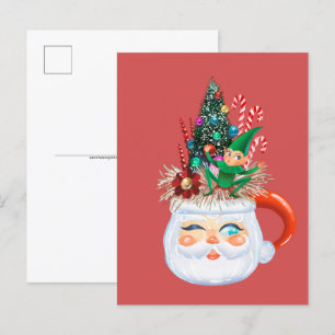 Vintage julmugg för tomte vykort