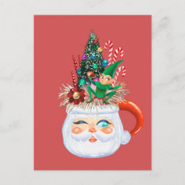 Vintage julmugg för tomte vykort