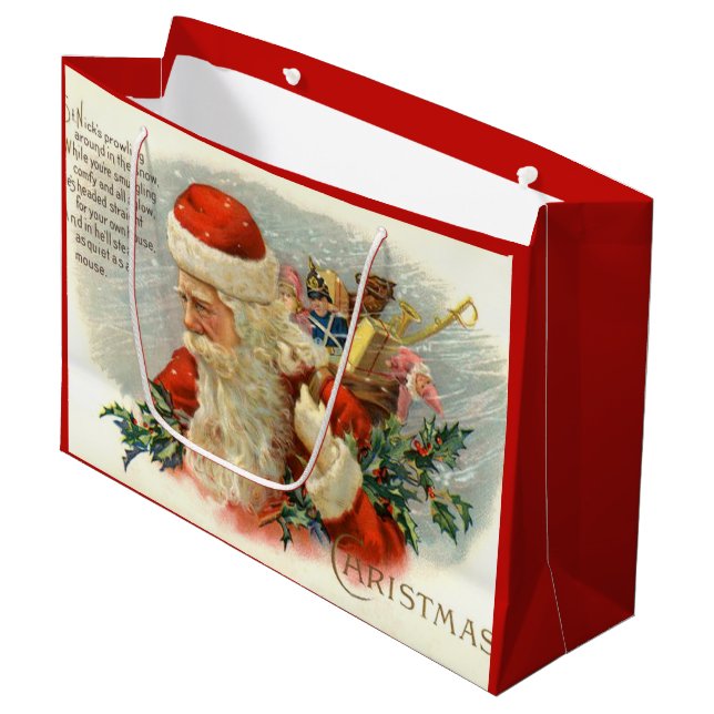 Vintage-julpåsen dikt Santa party (Framsidan Vinklad)