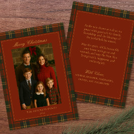 Vintage julplaid traditionell familj julkort