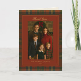 Vintage julplaid Traditionell familj Tack Kort