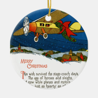 Vintage julplan julgransprydnad keramik