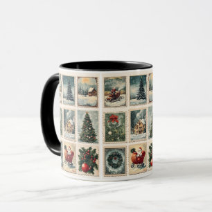 Vintage julpostkortsmugg mugg