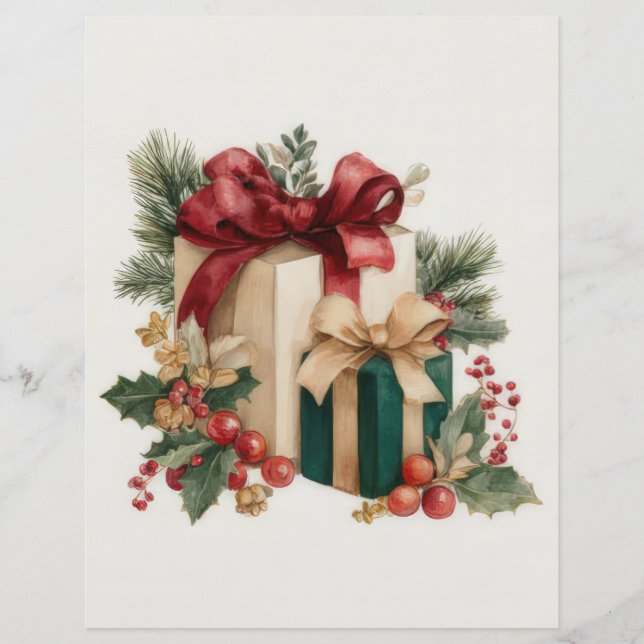 Vintage julpresent Scrapbookpapper (Framsida)