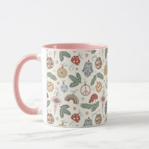 Vintage-julprydnader och -Fredstecken Mugg