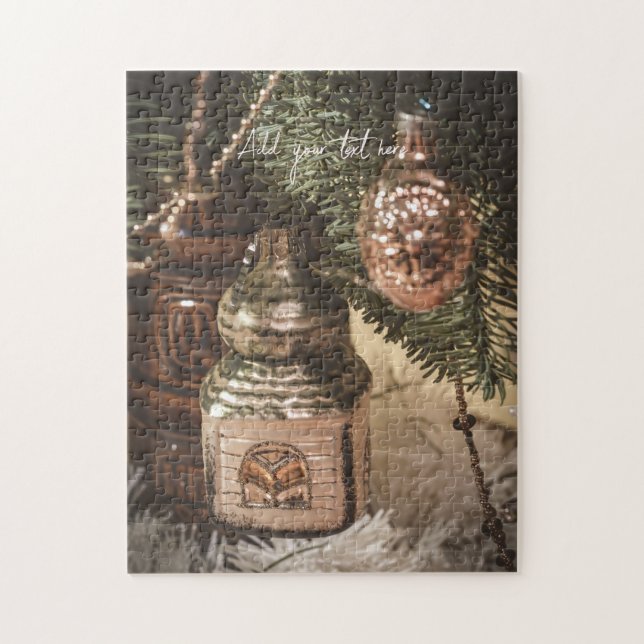 Vintage julprydnadsföremål pussel (Vertikal)