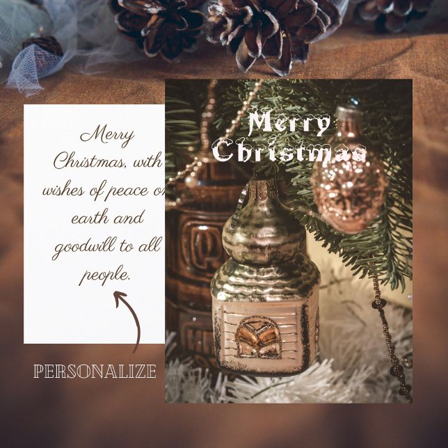 Vintage julprydnadsföremål vykort (Skapare uppladdad)