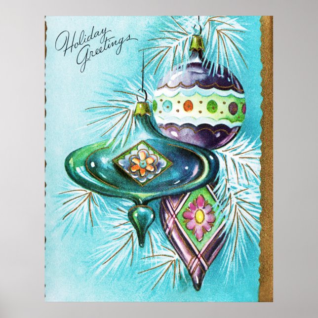 Vintage julretro Helgdag lökar poster (Framsidan)