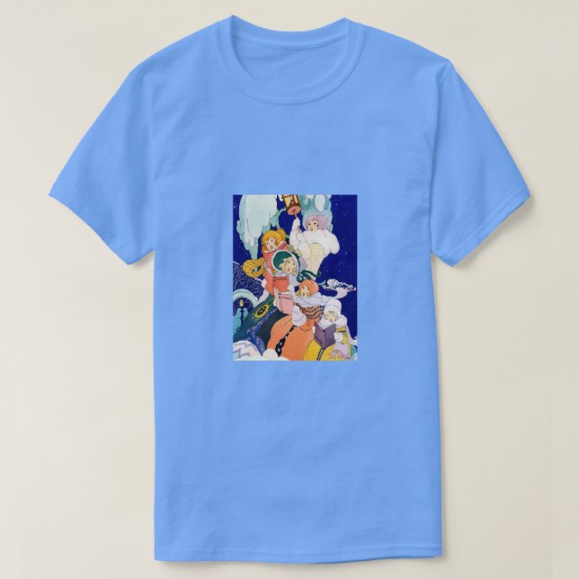 Vintage julsångare under stjärnorna  t shirt (Design framsida)