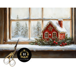 Vintage julscen Gingerbröd Decoupage