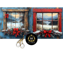 Vintage-julscenen - Windows - Decoupage