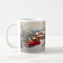 Vintage julskåde från bondgården kaffemugg
