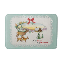 Vintage-julskåp och -Hjort Badrumsmatta