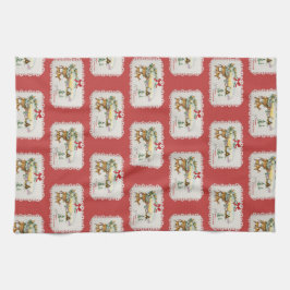 Vintage-julskåp och -Hjort Kökshandduk