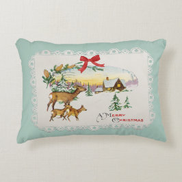 Vintage-julskåp och -Hjort Prydnadskudde