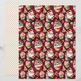 Vintage julskrapbokspapper