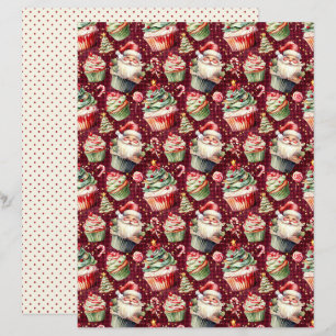 Vintage julskrapbokspapper
