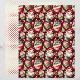 Vintage julskrapbokspapper