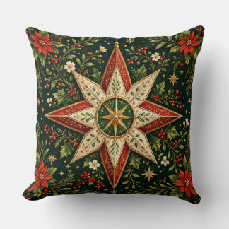 Vintage julstjärna Poinsettia Jullyrka Kudde
