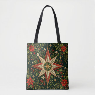 Vintage julstjärna Poinsettia Julrosor Tygkasse