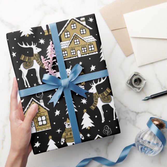 Vintage-jultema mönster presentpapper (Gifting)