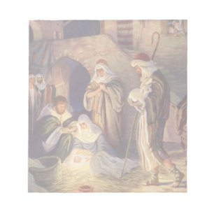 Vintage-jultomhet, 3 Shepherds och Jesus Anteckningsblock