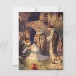 Vintage-jultomhet, 3 Shepherds och Jesus Inbjudningar